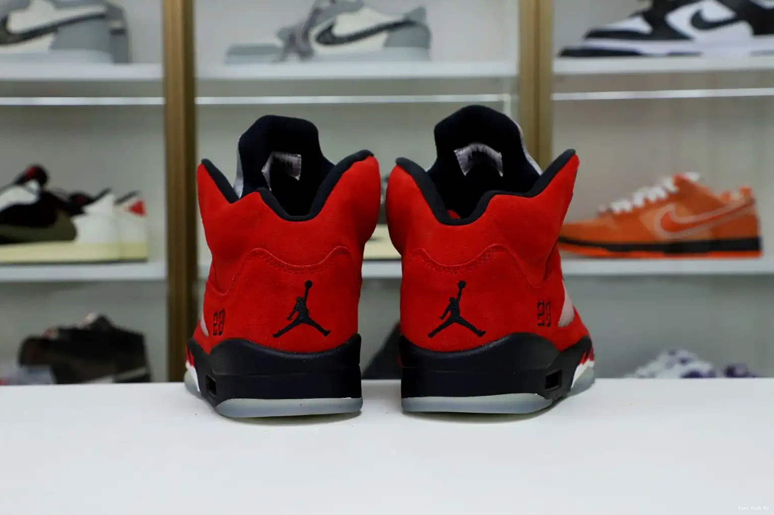 Kimikick RETRO BULL AIR JORDAN 5 SUEDE RED RAGING 0720